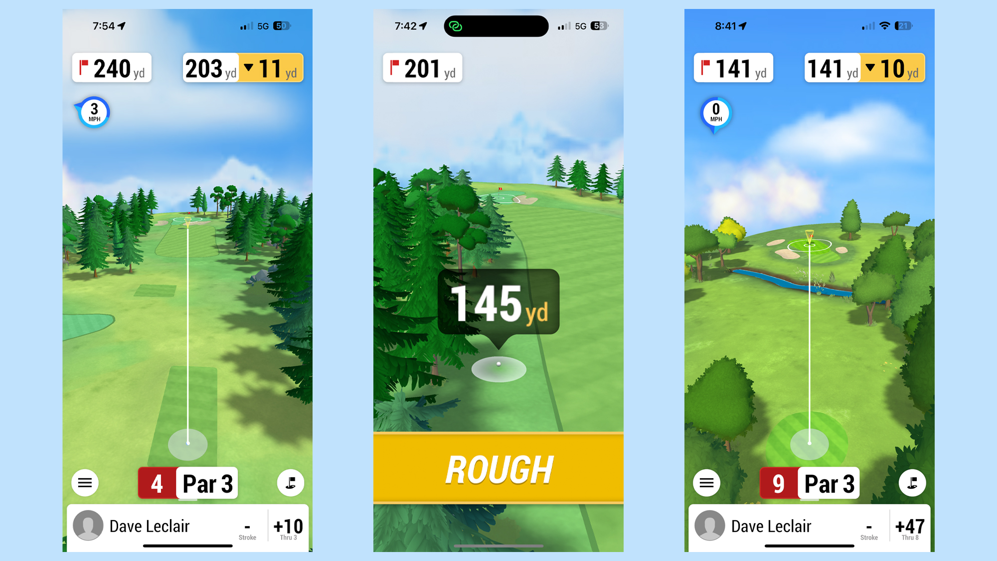 Koersen op de Garmin Golf app