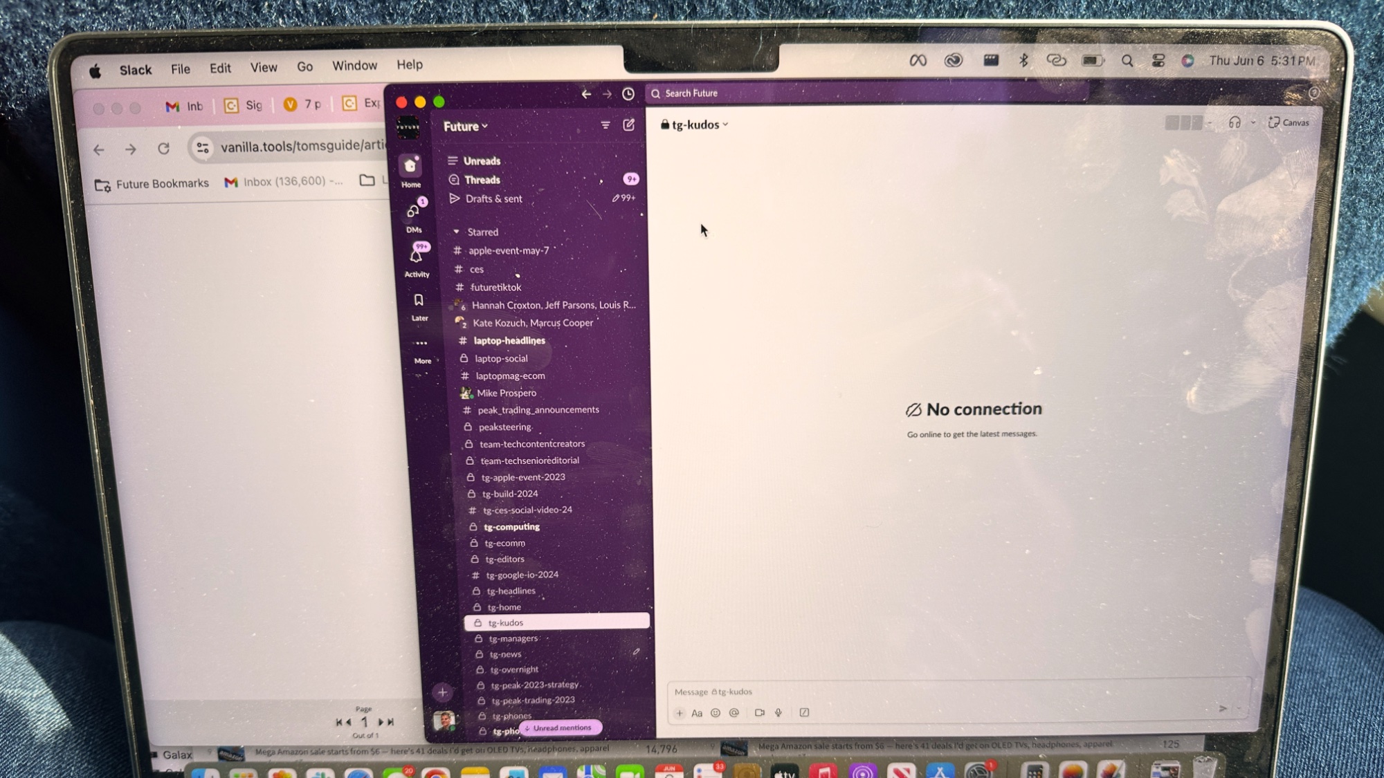 Geen verbinding bericht op Slack op MacBook Pro als gevolg van slecht T-Mobile signaal