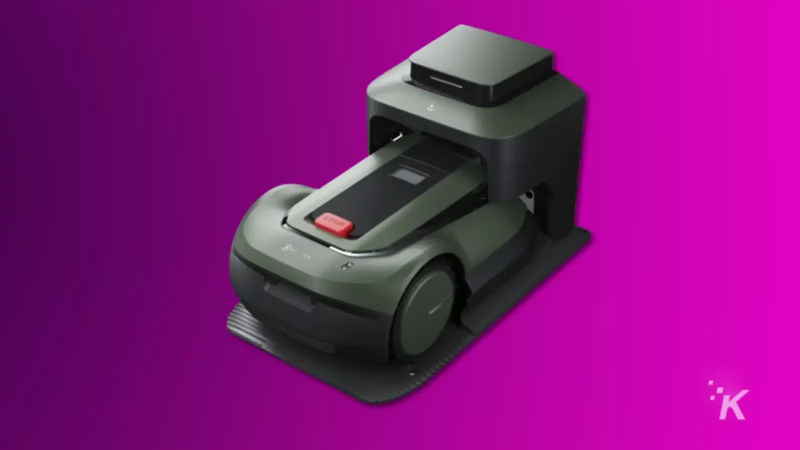 render of ecovacs goat gx 600 on a purple background